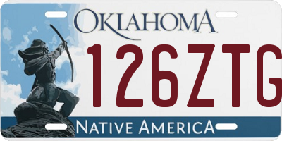 OK license plate 126ZTG