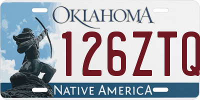 OK license plate 126ZTQ