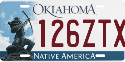 OK license plate 126ZTX