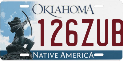 OK license plate 126ZUB