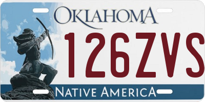 OK license plate 126ZVS