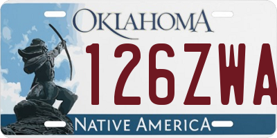 OK license plate 126ZWA