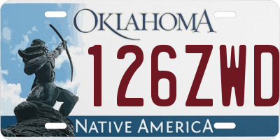 OK license plate 126ZWD