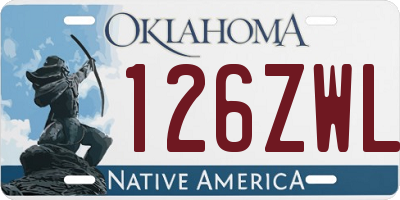 OK license plate 126ZWL