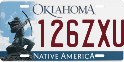 OK license plate 126ZXU