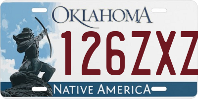 OK license plate 126ZXZ