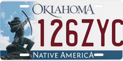 OK license plate 126ZYC