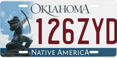 OK license plate 126ZYD