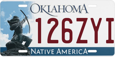OK license plate 126ZYI