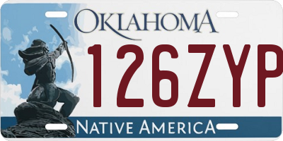 OK license plate 126ZYP