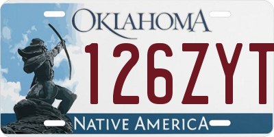 OK license plate 126ZYT