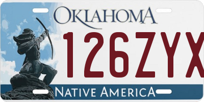 OK license plate 126ZYX