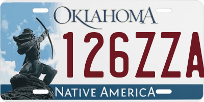 OK license plate 126ZZA