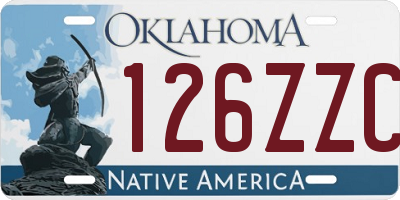 OK license plate 126ZZC