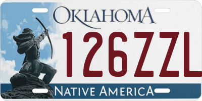 OK license plate 126ZZL