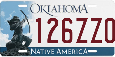 OK license plate 126ZZO