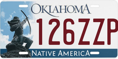 OK license plate 126ZZP