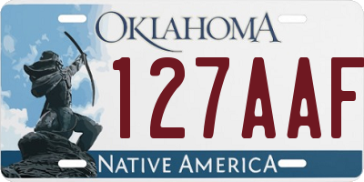 OK license plate 127AAF