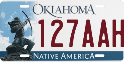 OK license plate 127AAH