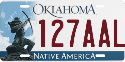 OK license plate 127AAL