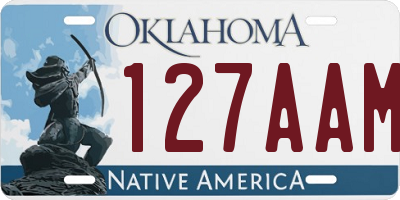 OK license plate 127AAM