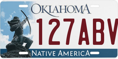 OK license plate 127ABV