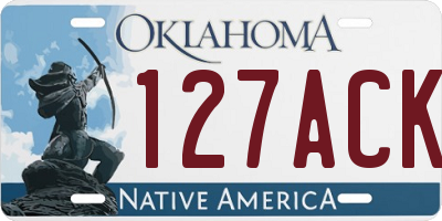 OK license plate 127ACK