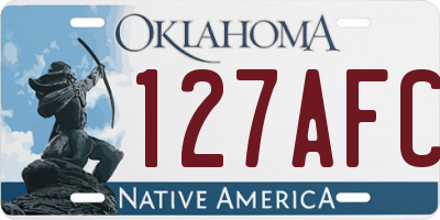 OK license plate 127AFC