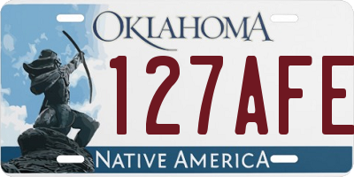 OK license plate 127AFE