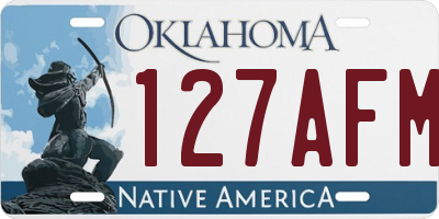 OK license plate 127AFM