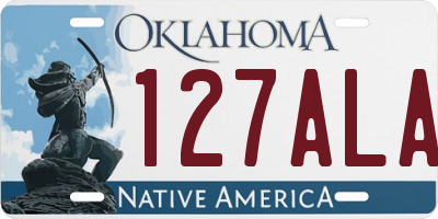 OK license plate 127ALA