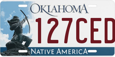 OK license plate 127CED