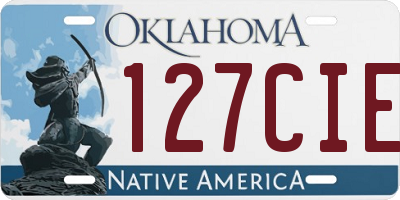 OK license plate 127CIE