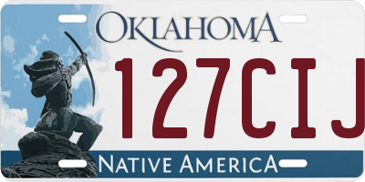 OK license plate 127CIJ