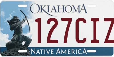 OK license plate 127CIZ