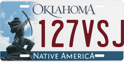 OK license plate 127VSJ
