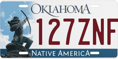 OK license plate 127ZNF