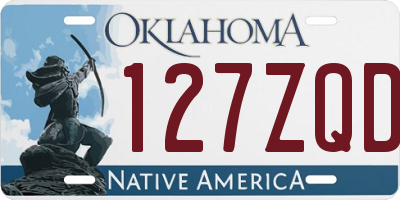 OK license plate 127ZQD