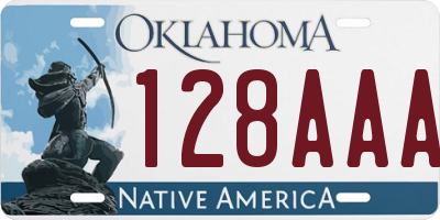 OK license plate 128AAA