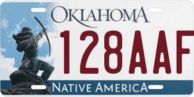 OK license plate 128AAF