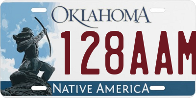 OK license plate 128AAM