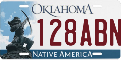 OK license plate 128ABN
