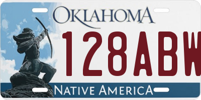 OK license plate 128ABW