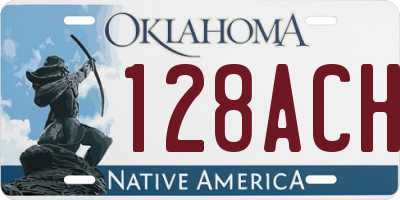 OK license plate 128ACH