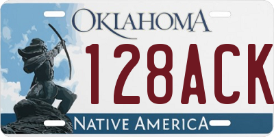 OK license plate 128ACK