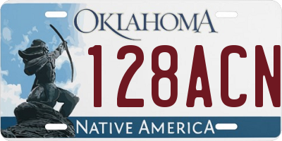 OK license plate 128ACN