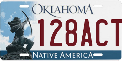OK license plate 128ACT