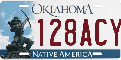 OK license plate 128ACY