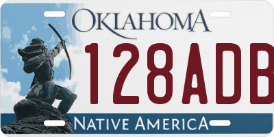 OK license plate 128ADB
