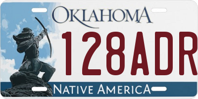 OK license plate 128ADR